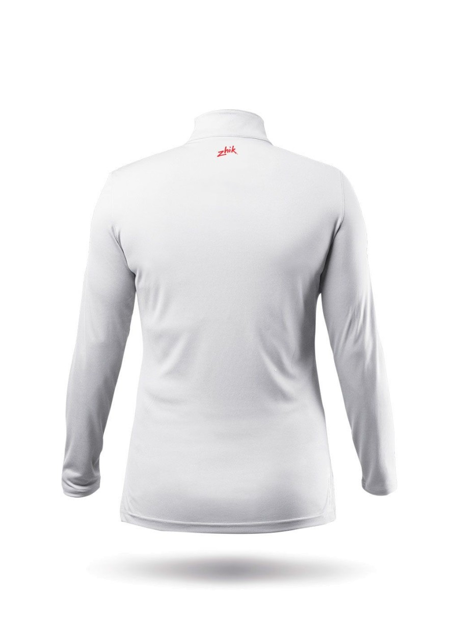 Zhik Womens Uvactive High Collar 1/4 Zip Top - White | Sun Protection Tops