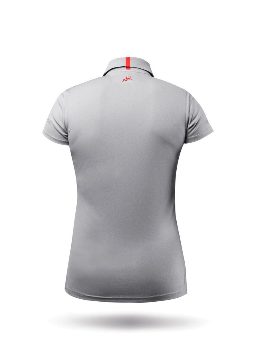 Zhik Womens Uvactive Zip Sports Polo - Grey | Wicking Uv Tops