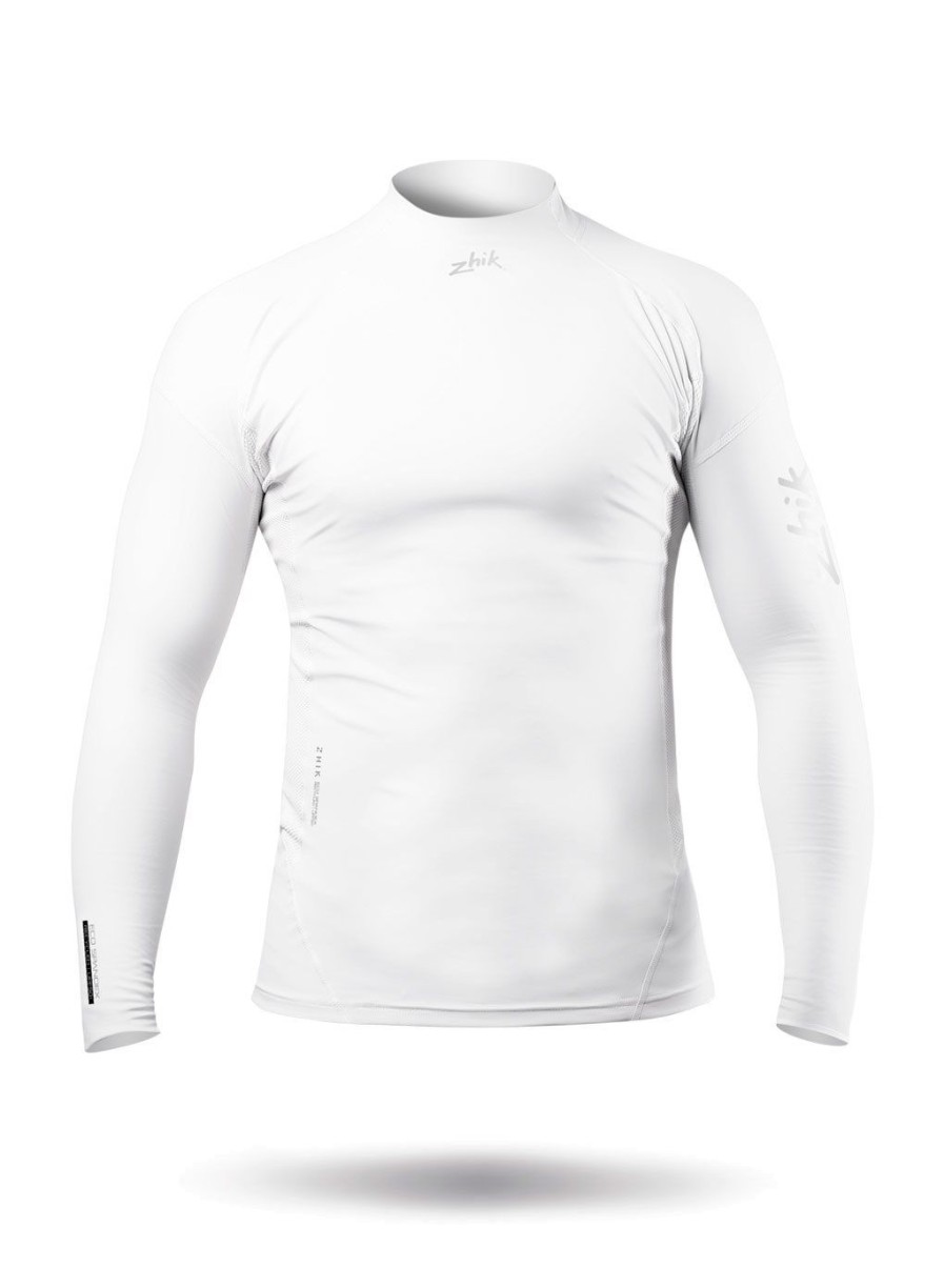 Zhik Mens White Eco Spandex Long Sleeve Top | Hot Conditions