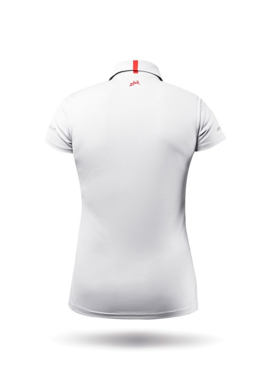 Zhik Womens Uvactive Zip Sports Polo - White | Sun Protection Tops