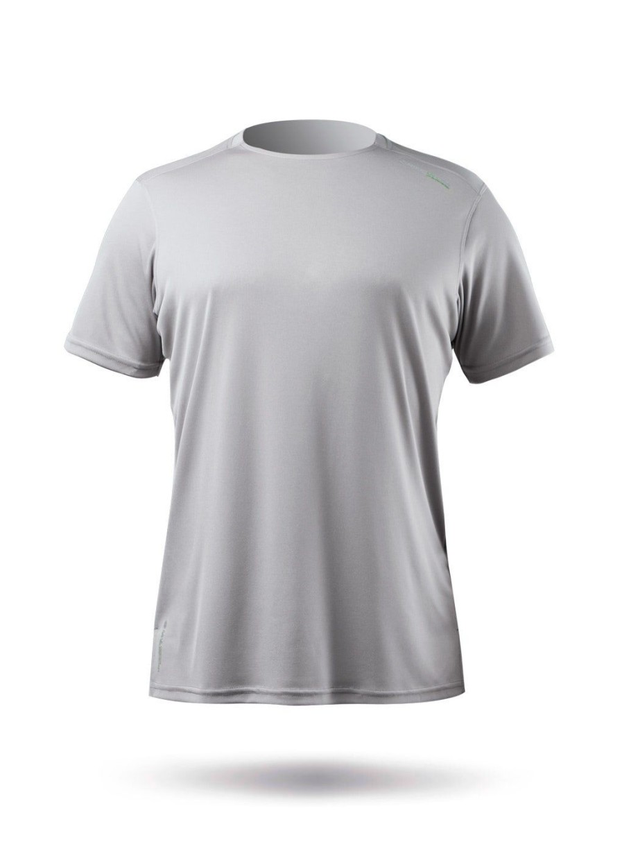 Zhik Mens Uvactive Short Sleeve Top - Grey | Wicking Uv Tops