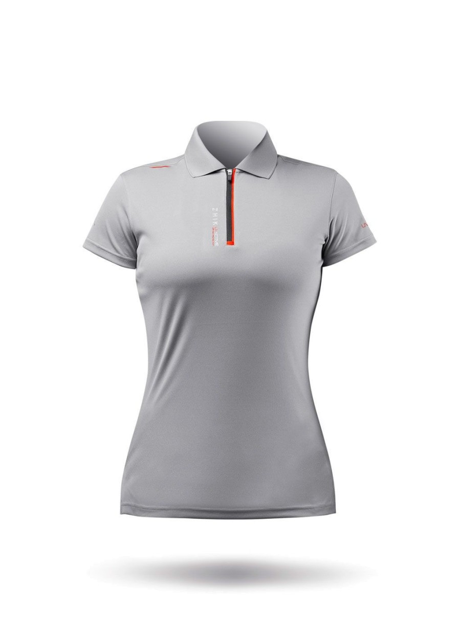 Zhik Womens Uvactive Zip Sports Polo - Grey | Polos