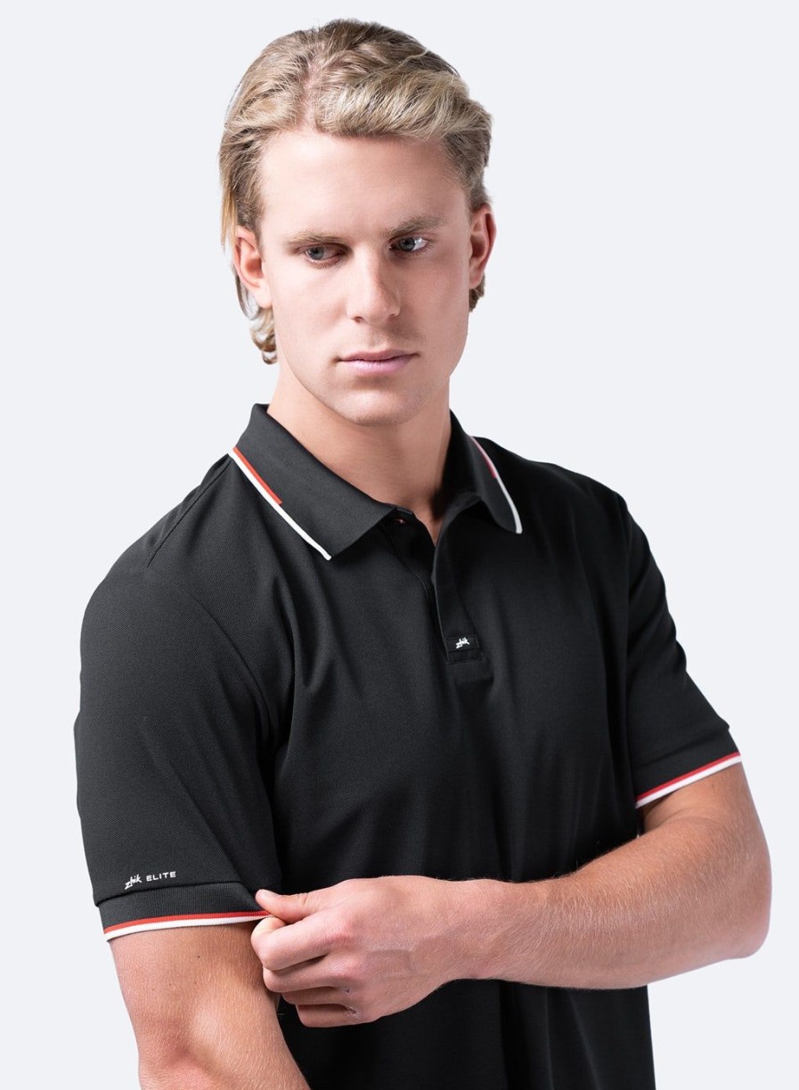 Zhik Mens Elite Polo - Black | Sun Protection Tops