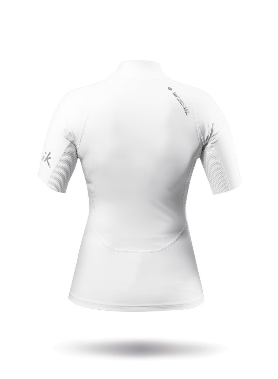 Zhik Womens White Eco Spandex Short Sleeve Top | Hot Conditions