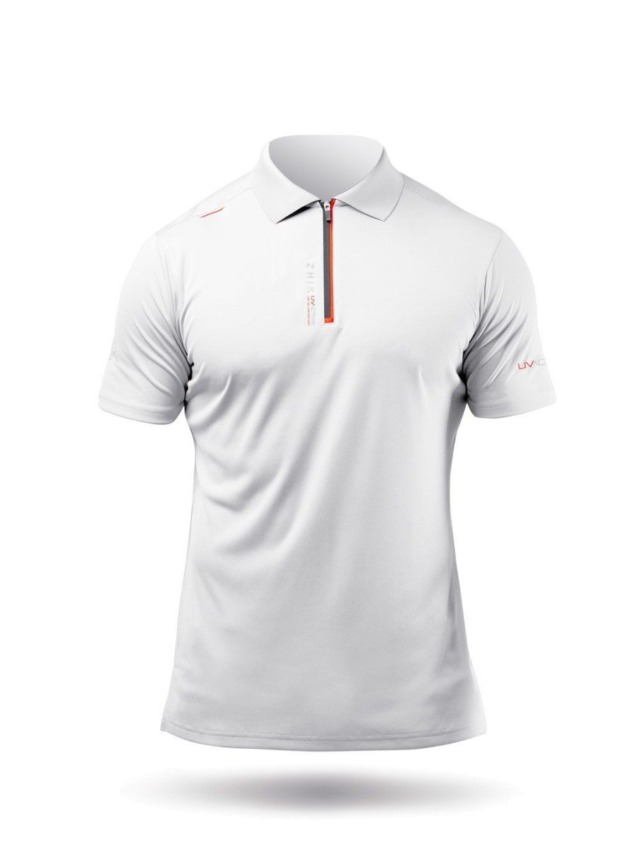 Zhik Mens Uvactive Zip Sports Polo - White | Polos