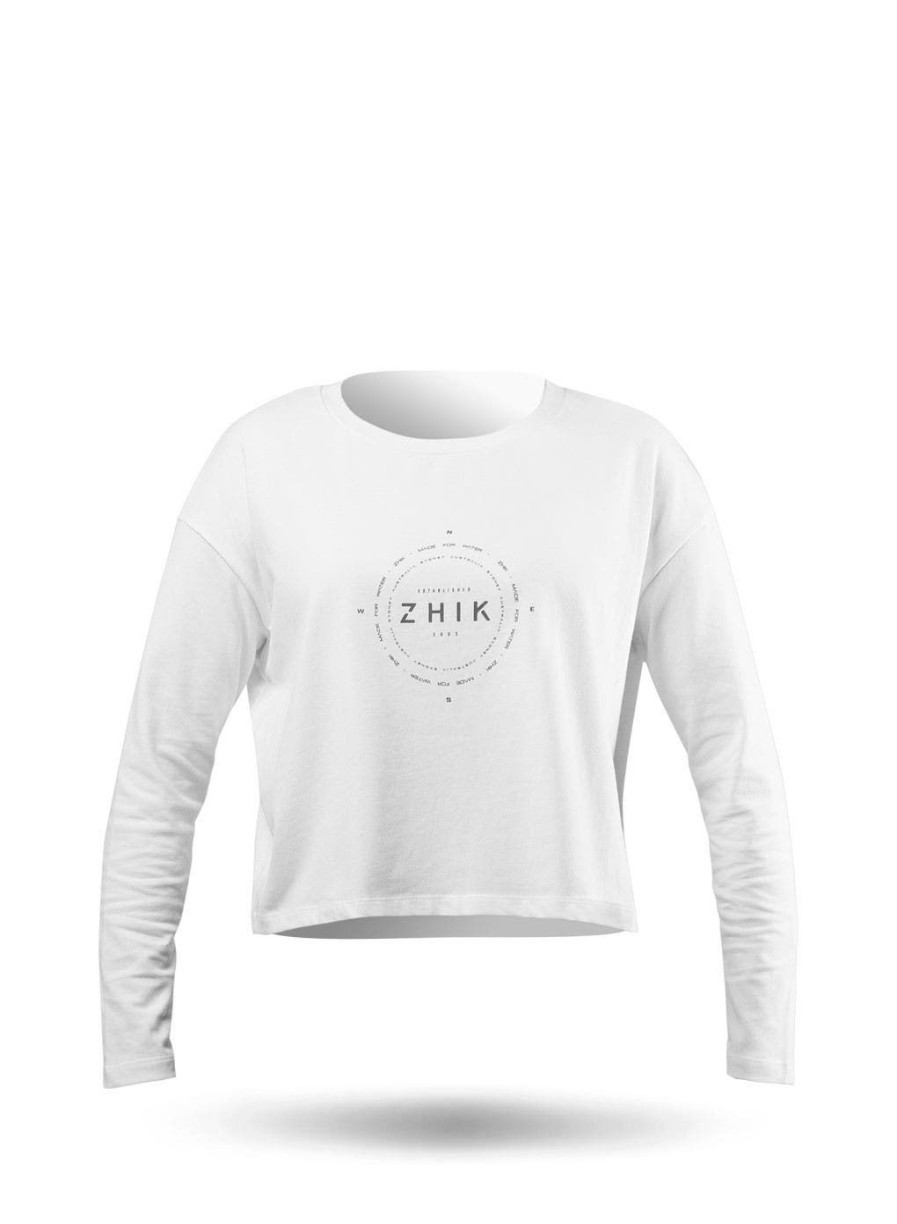 Zhik Womens Compass Print Long Sleeve Cotton Tee | Tees