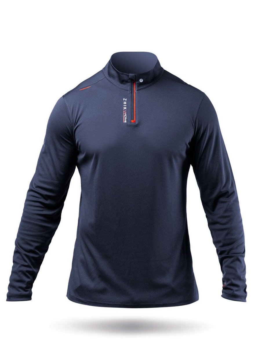 Zhik Mens Uvactive High Collar 1/4 Zip Top - Navy | Sun Protection Tops