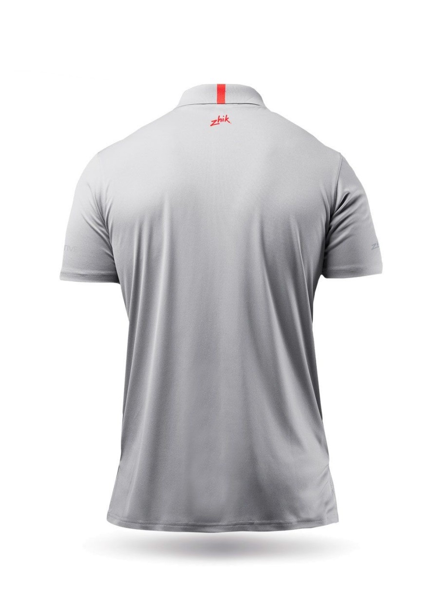 Zhik Mens Uvactive Zip Sports Polo - Grey | Polos