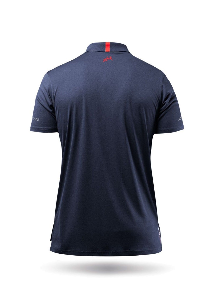 Zhik Mens Uvactive Zip Sports Polo - Navy | Wicking Uv Tops