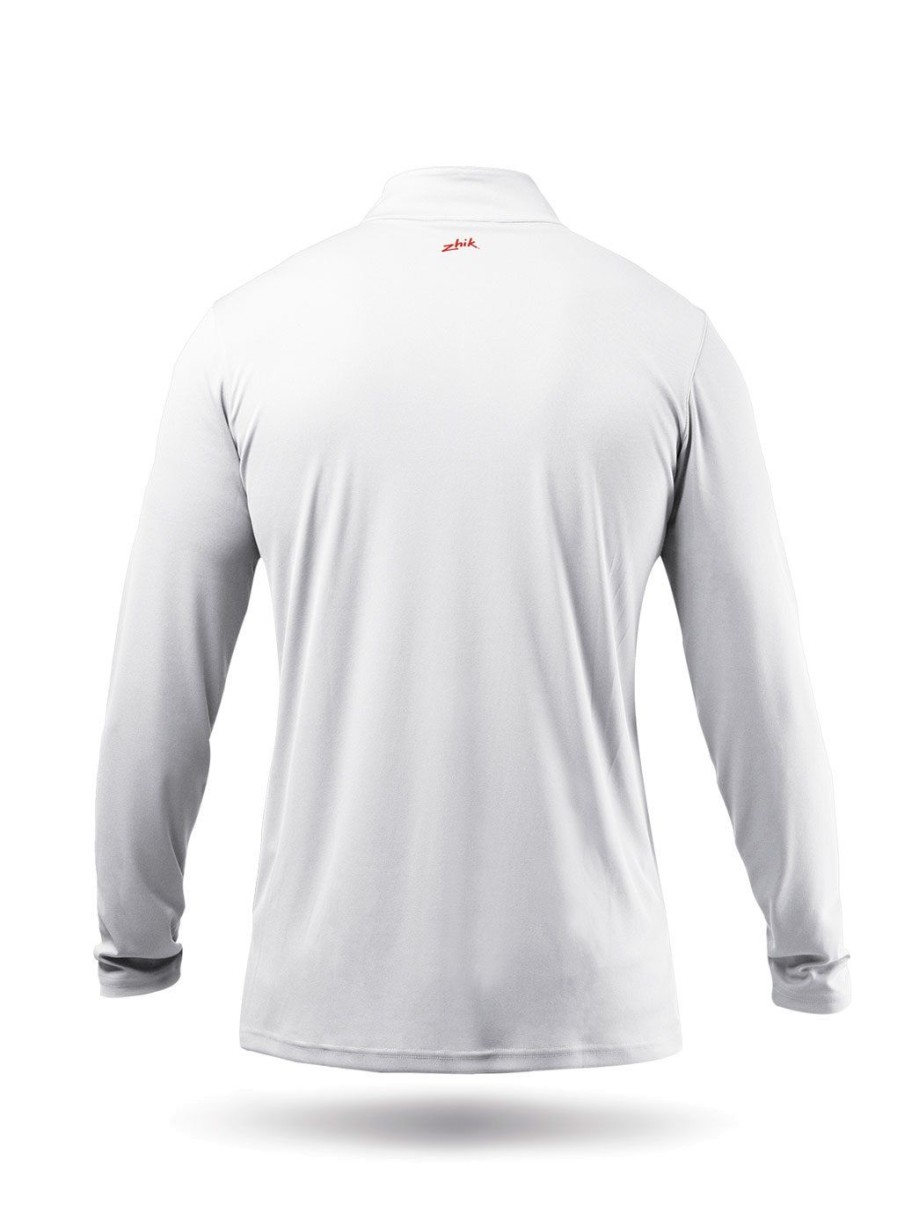 Zhik Mens Uvactive High Collar 1/4 Zip Top - White | Sun Protection Tops