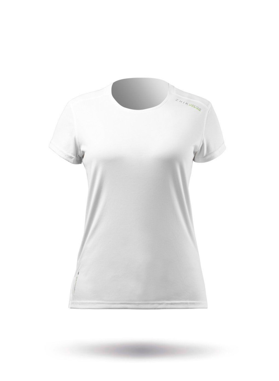 Zhik Womens Uvactive Short Sleeve Top - White | Wicking Uv Tops