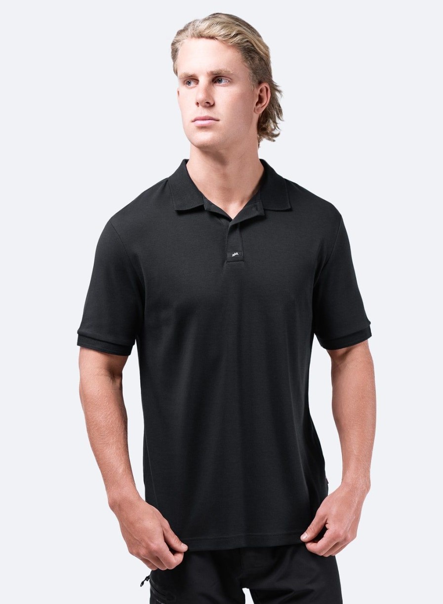 Zhik Mens Pima Cotton Polo - Black | Polos