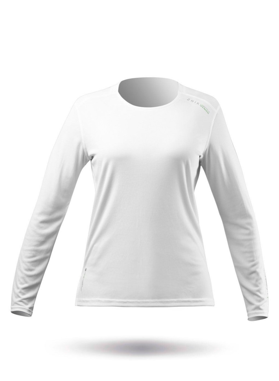 Zhik Womens Uvactive Long Sleeve Top - White | Wicking Uv Tops