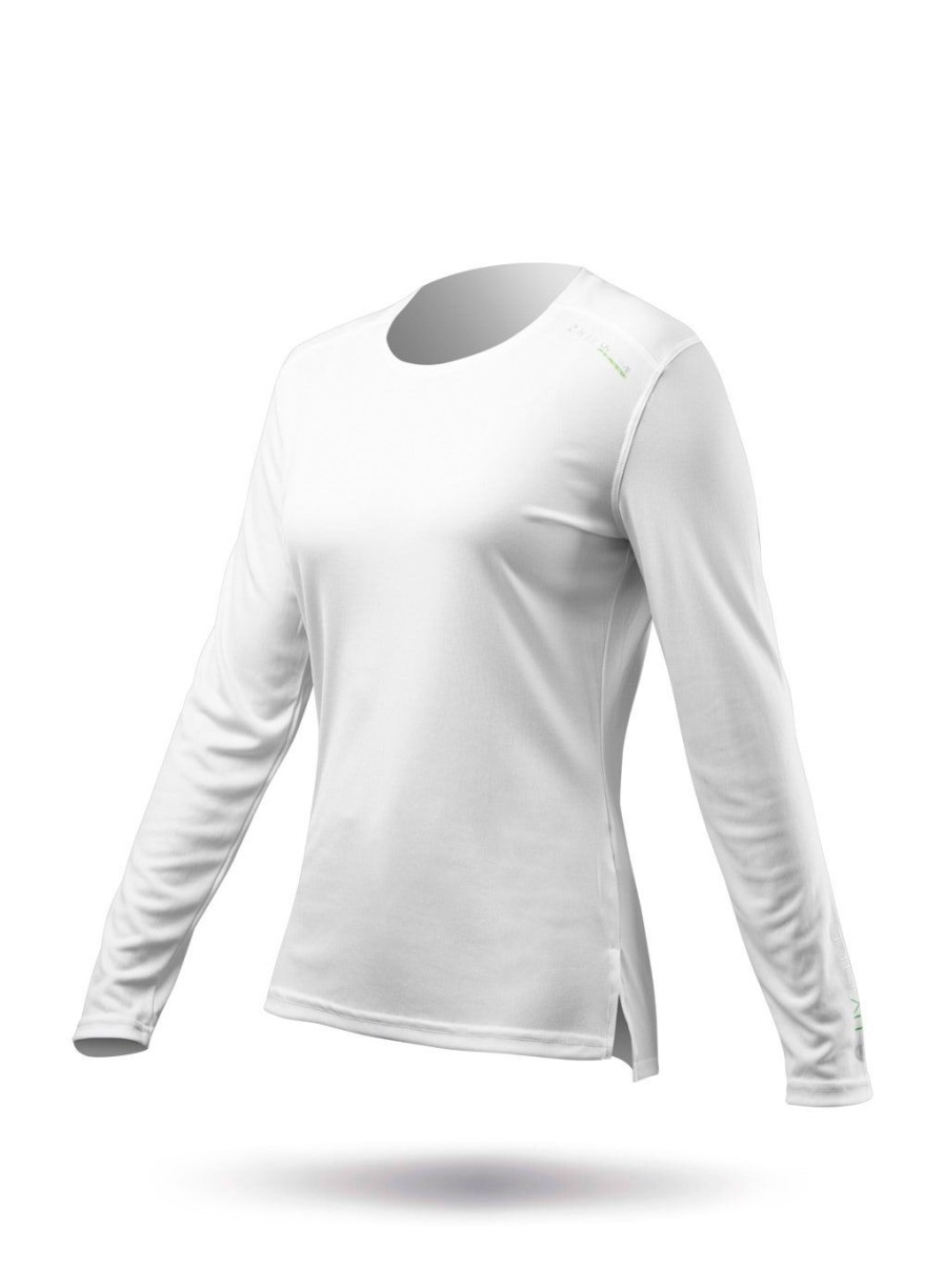 Zhik Womens Uvactive Long Sleeve Top - White | Wicking Uv Tops