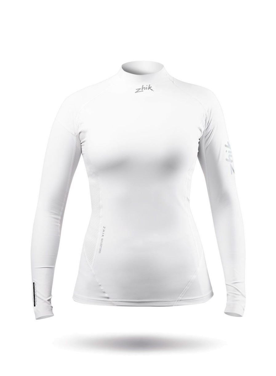 Zhik Womens White Eco Spandex Long Sleeve Top | Hot Conditions