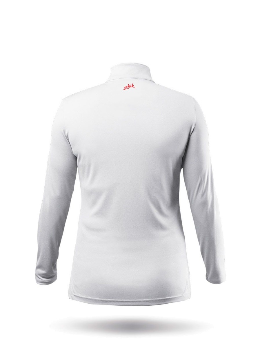 Zhik Womens Uvactive High Collar 1/4 Zip Top - White | Wicking Uv Tops