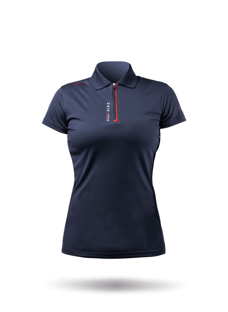 Zhik Womens Uvactive Zip Sports Polo - Navy | Polos