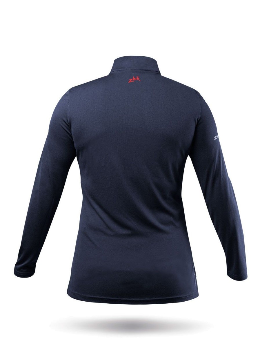 Zhik Womens Uvactive High Collar 1/4 Zip Top - Navy | Sun Protection Tops