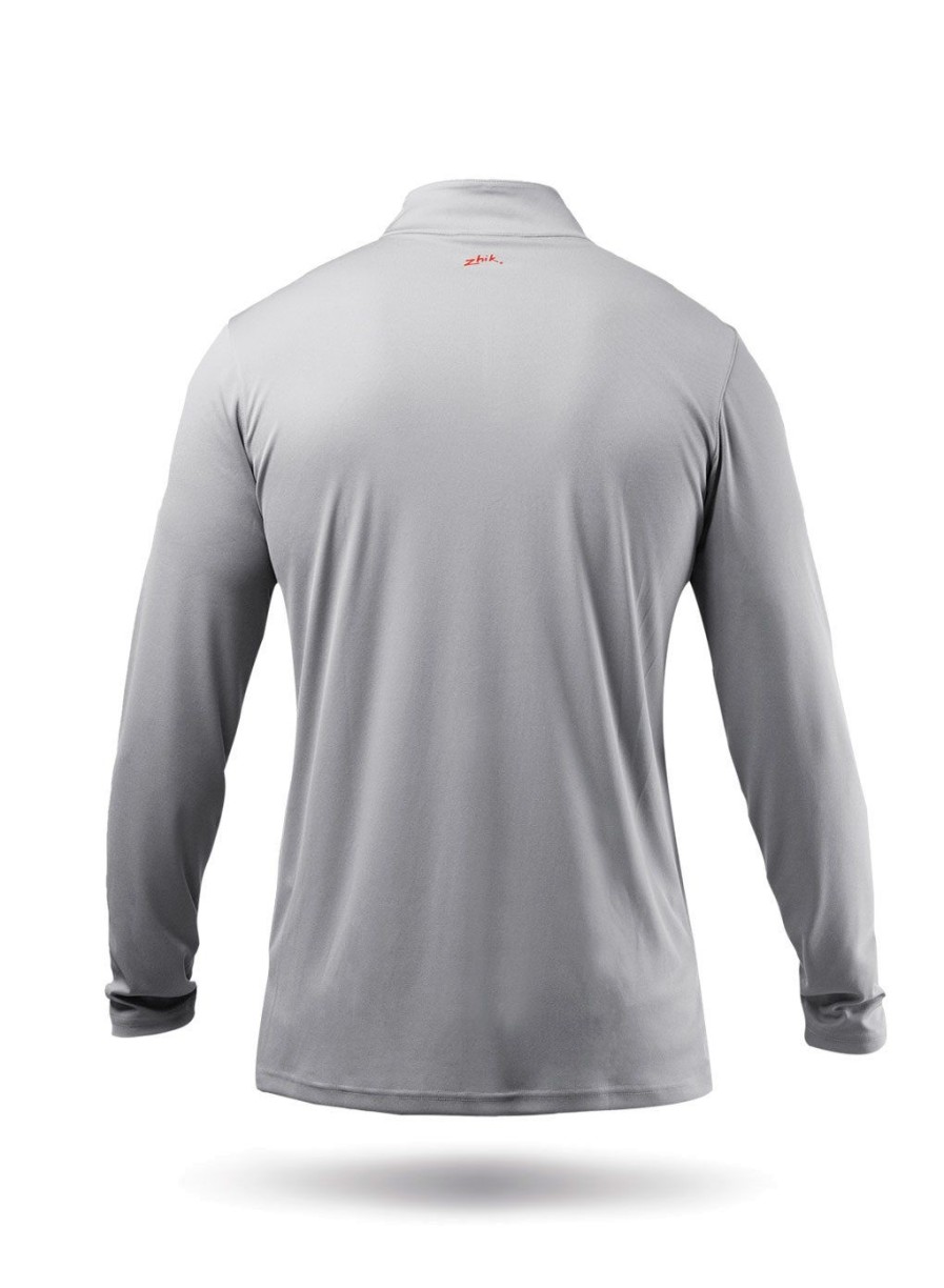 Zhik Mens Uvactive High Collar 1/4 Zip Top - Grey | Sun Protection Tops