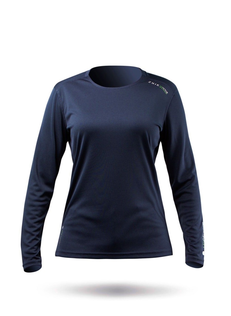 Zhik Womens Uvactive Long Sleeve Top - Navy | Wicking Uv Tops