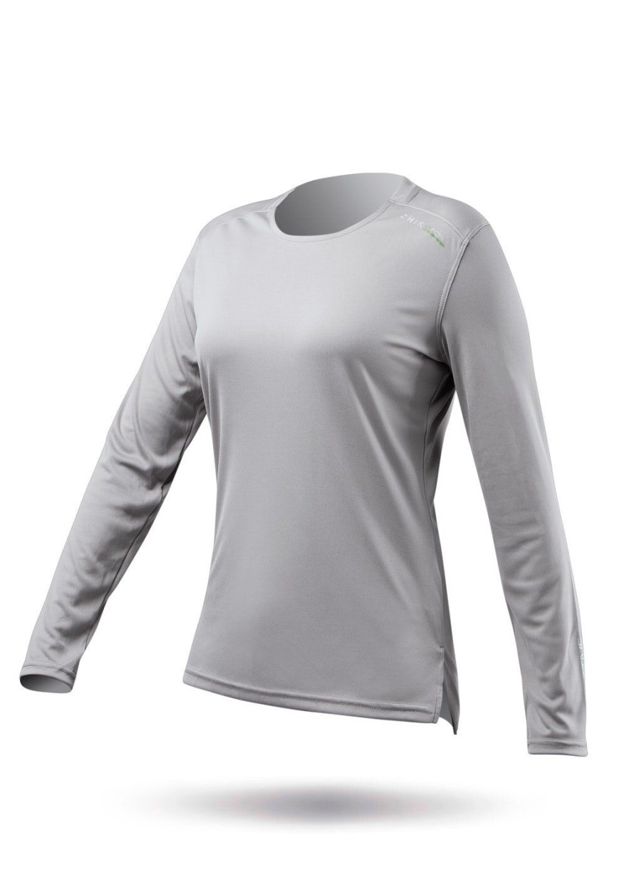 Zhik Womens Uvactive Long Sleeve Top - Grey | Wicking Uv Tops