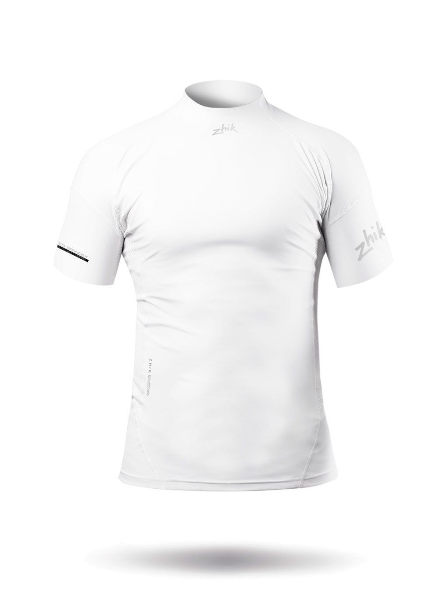 Zhik Mens White Eco Spandex Short Sleeve Top | Hot Conditions