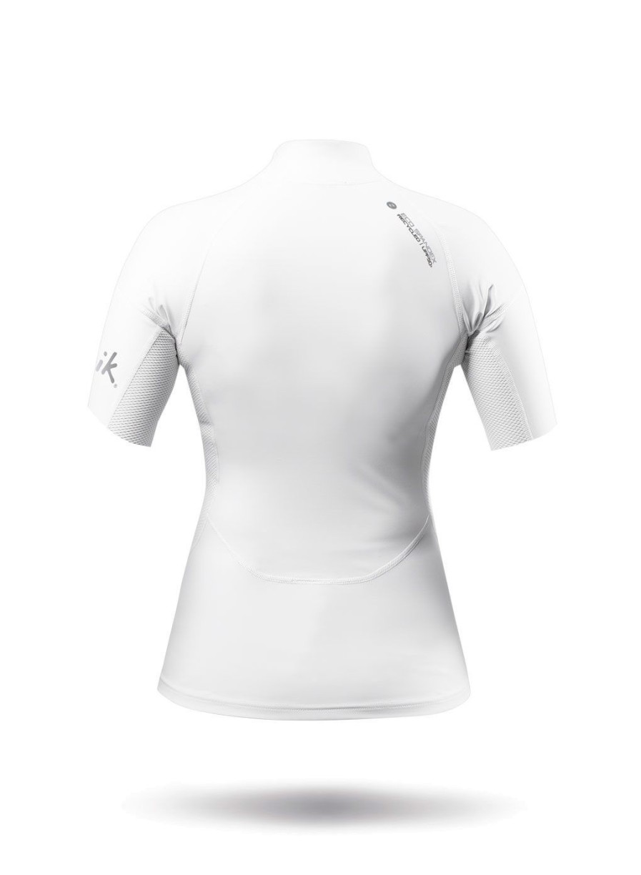 Zhik Womens White Eco Spandex Short Sleeve Top | Sun Protection Tops