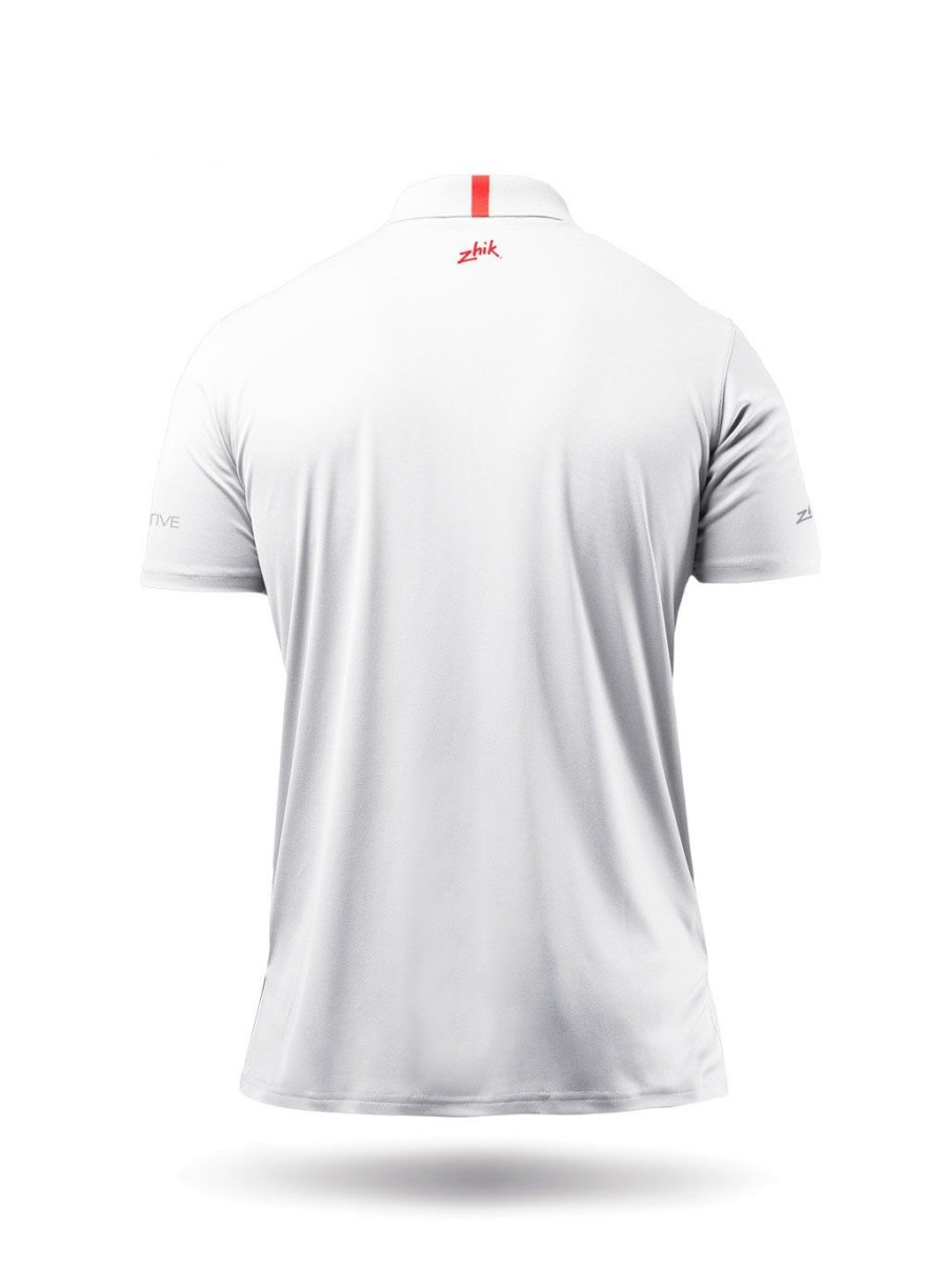 Zhik Mens Uvactive Zip Sports Polo - White | Sun Protection Tops