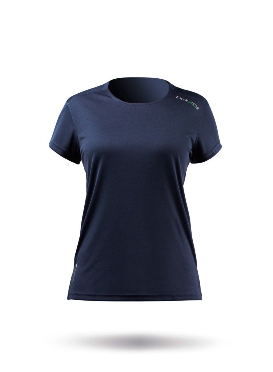 Zhik Womens Uvactive Short Sleeve Top - Navy | Wicking Uv Tops