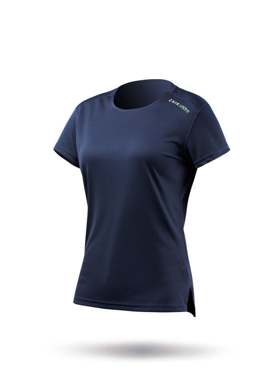 Zhik Womens Uvactive Short Sleeve Top - Navy | Wicking Uv Tops