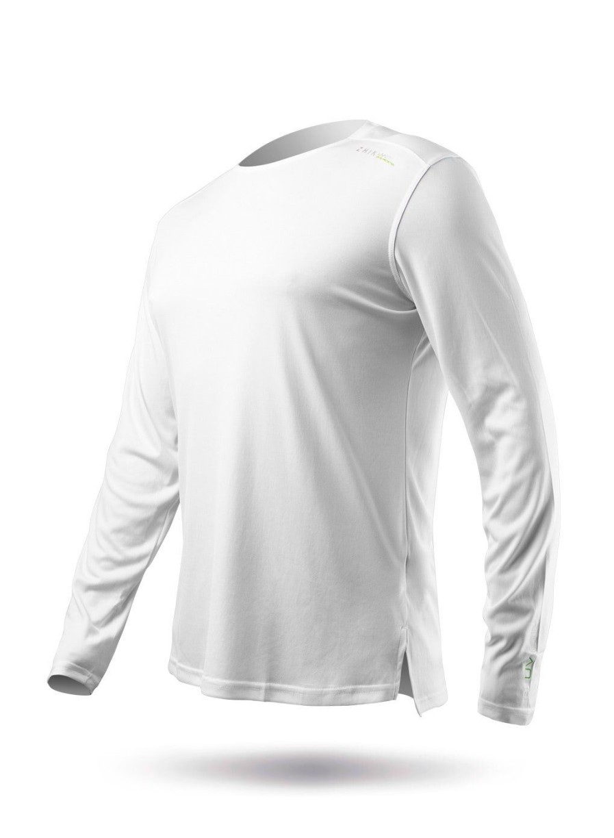 Zhik Mens Uvactive Long Sleeve Top - White | Sun Protection Tops