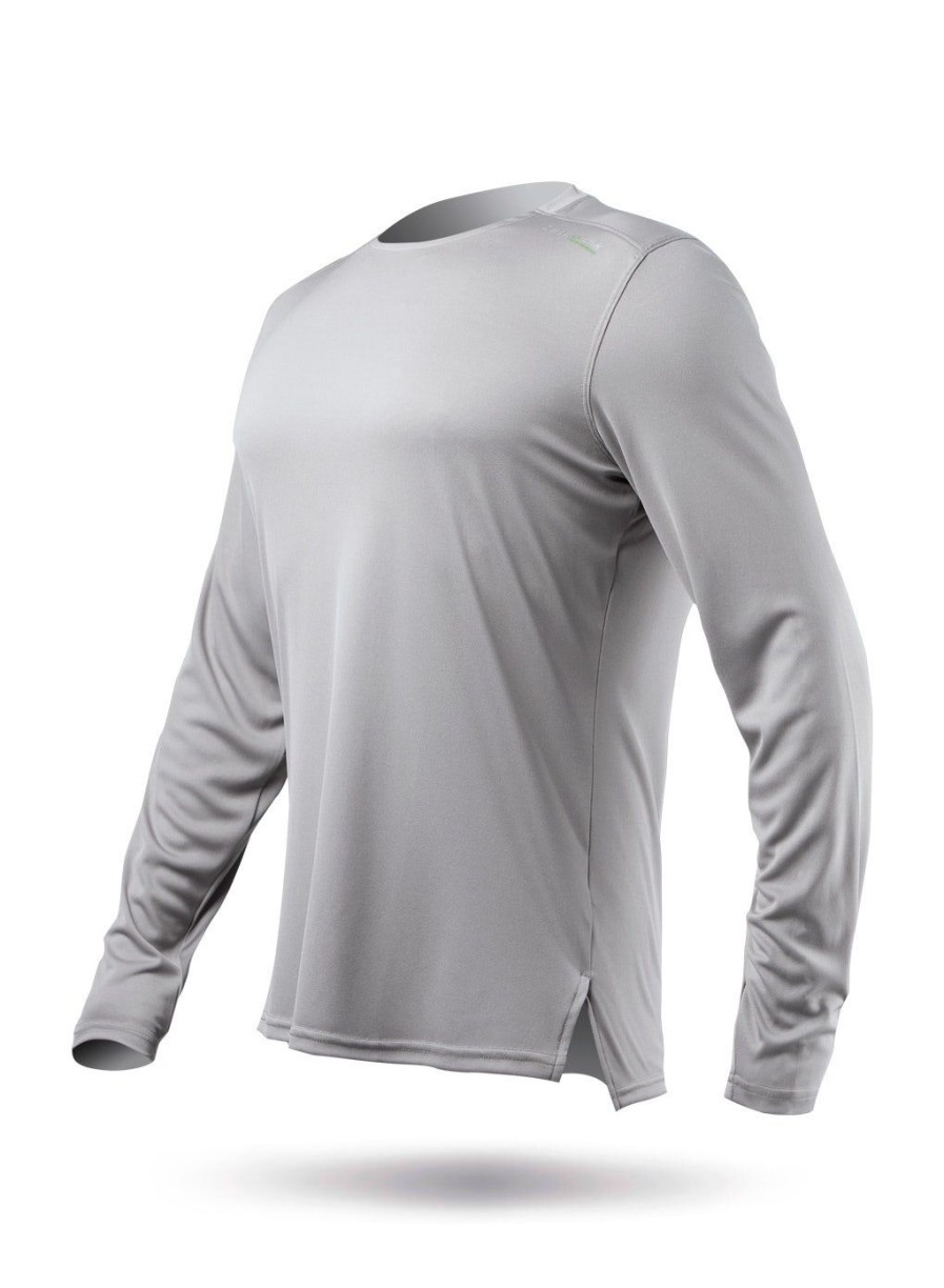 Zhik Mens Uvactive Long Sleeve Top - Grey | Wicking Uv Tops