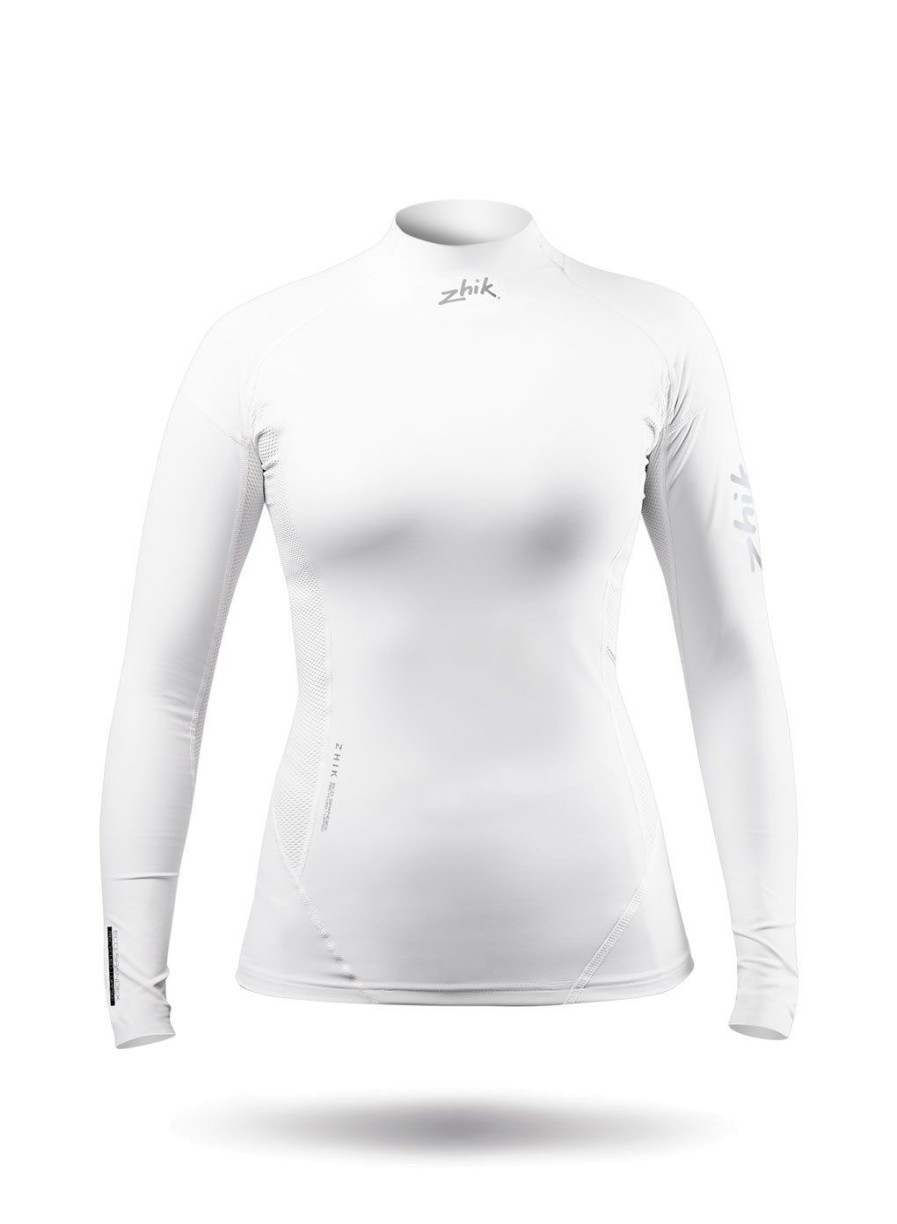 Zhik Womens White Eco Spandex Long Sleeve Top | Sun Protection Tops